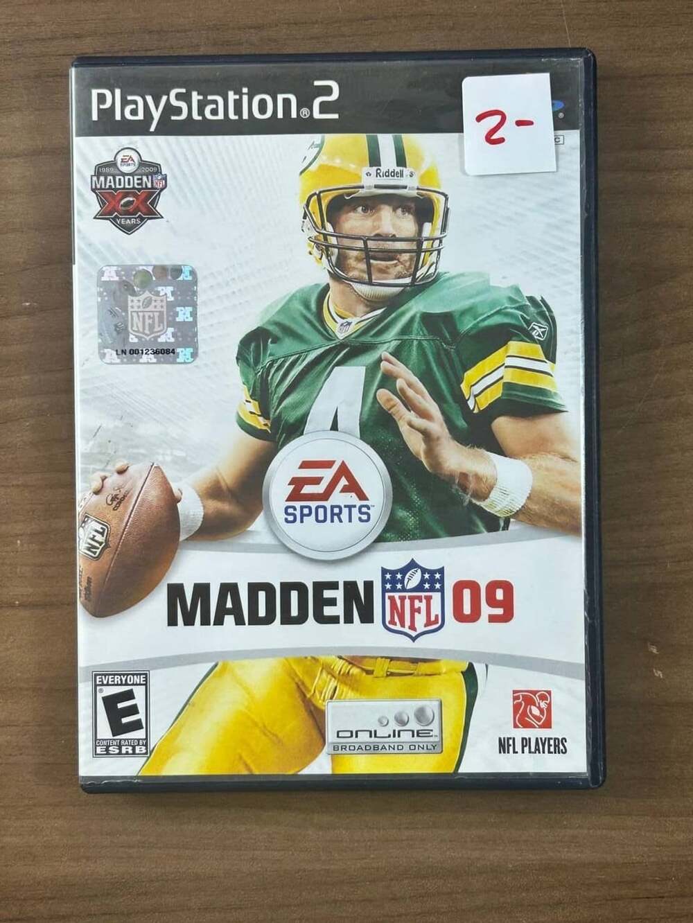 Madden NFL 09 Sony PlayStation 2 PS2 2008 EA Sports Game Disc & Case
